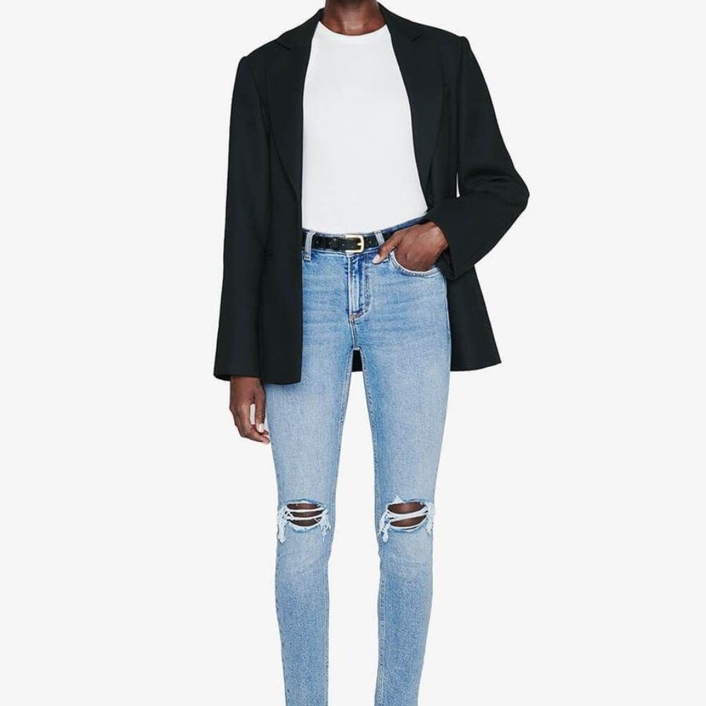 Anine Bing Jeans- GABE - DESTRUCTED LIGHT INDIGO- Size 28 (Sold out everywhere)